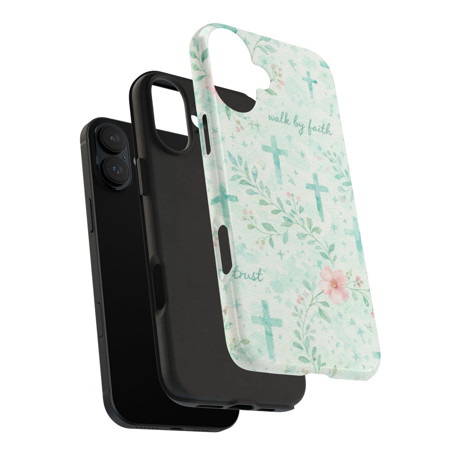Walk By Faith Phone Case | Christian floral iPhone Case