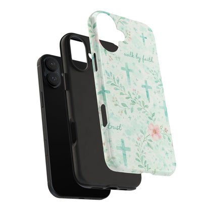 Walk By Faith Phone Case | Christian floral iPhone Case