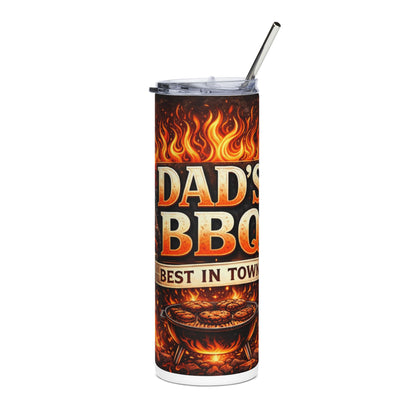 Dad’s BBQ Stainless Steel Tumbler — 'Best in Town' 20oz Travel Cup