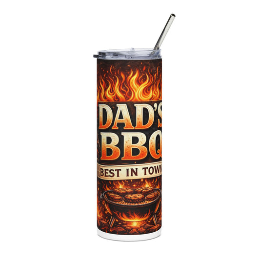 Dad’s BBQ Stainless Steel Tumbler — 'Best in Town' 20oz Travel Cup