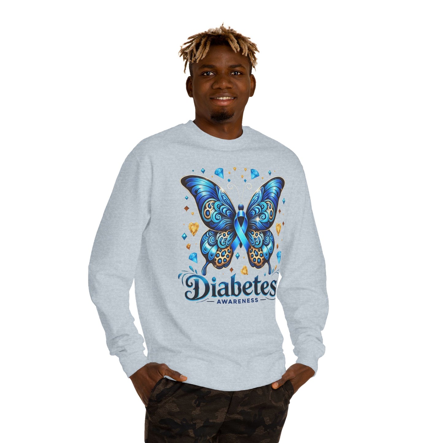 Diabetes Awareness Butterfly Sweatshirt