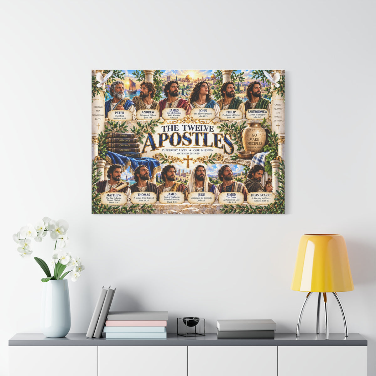 Twelve Apostles Canvas Wall Art — Classic Christian Scripture Print