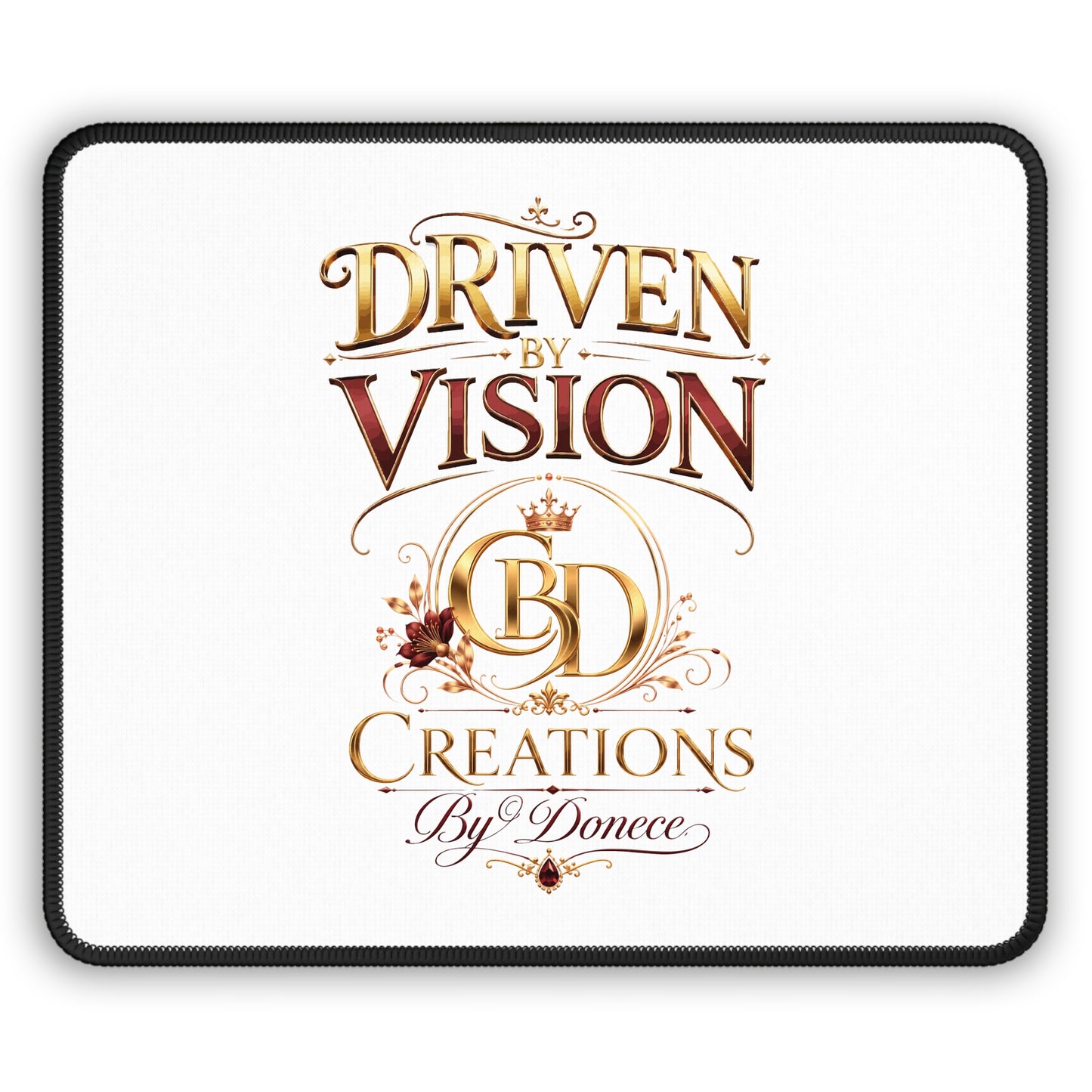 Driven by Vision Gaming Mouse Pad — BD Creations By Donece Logo Desk Mat