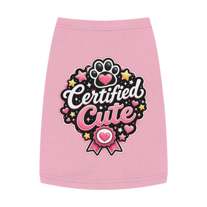 Certified Cute Pet Tank Top — Pink Paw Ribbon Dog Shirt
