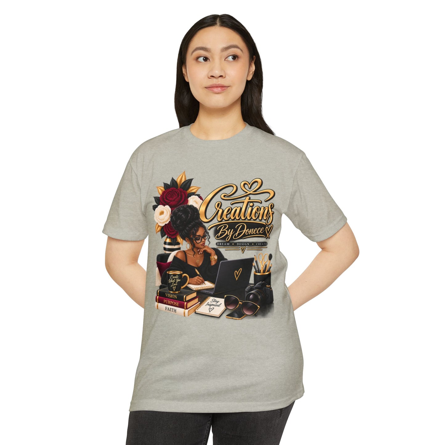 Creations By Denee Graphic T-Shirt — Black Woman Designer Artist Desk Tee
