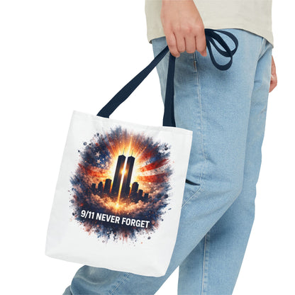 9/11 Never Forget Memorial Tote Bag — Twin Towers Tribute Tote