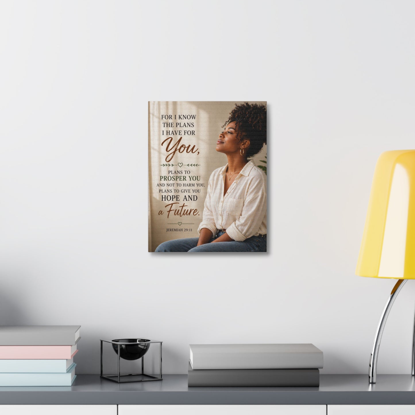 Jeremiah 29:11 Canvas Wall Art — "For I Know the Plans I Have for You" Inspirational Stretched Canvas