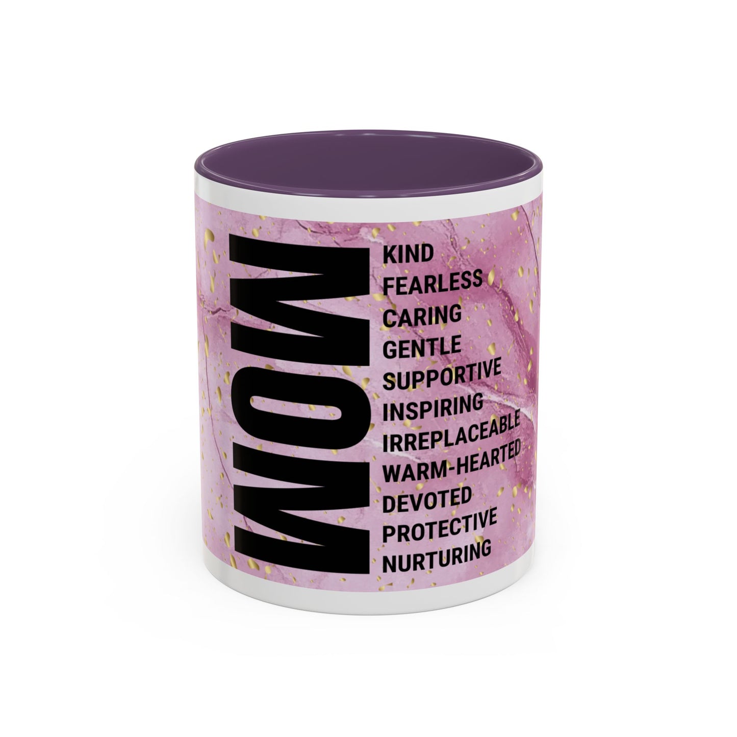 Mom Definition Accent Coffee Mug – Inspirational Pink Marble Mother’s Day Gift (11/15oz)