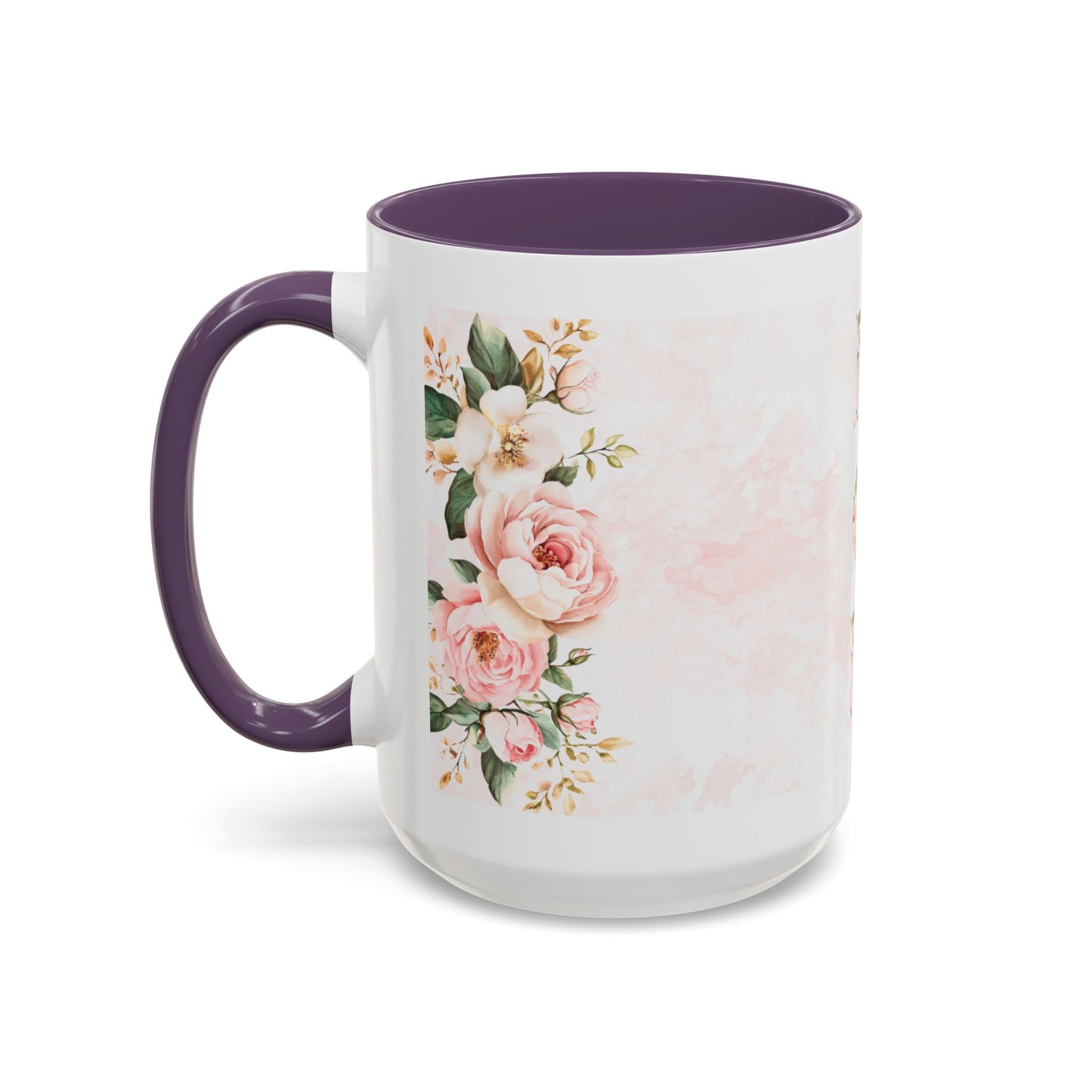 Mom Floral Accent Coffee Mug — Pink Roses Mother's Day Gift (11/15oz)