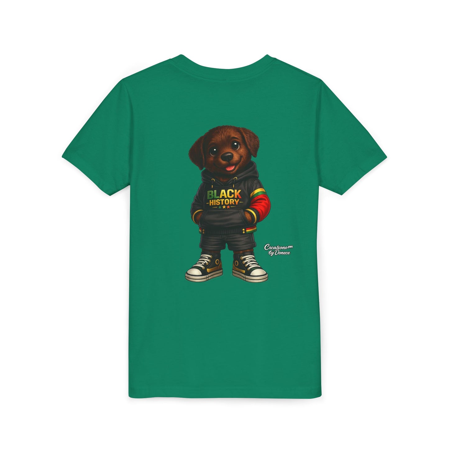 Youth Tee — Cute Puppy 'Black History' Graphic Shirt