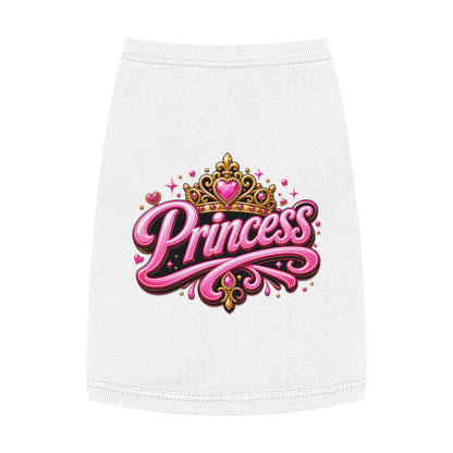 Princess Pet Tank Top - Pink Crown Graphic Dog Shirt, Cute Royal Pet Apparel for Small Dogs & Cats