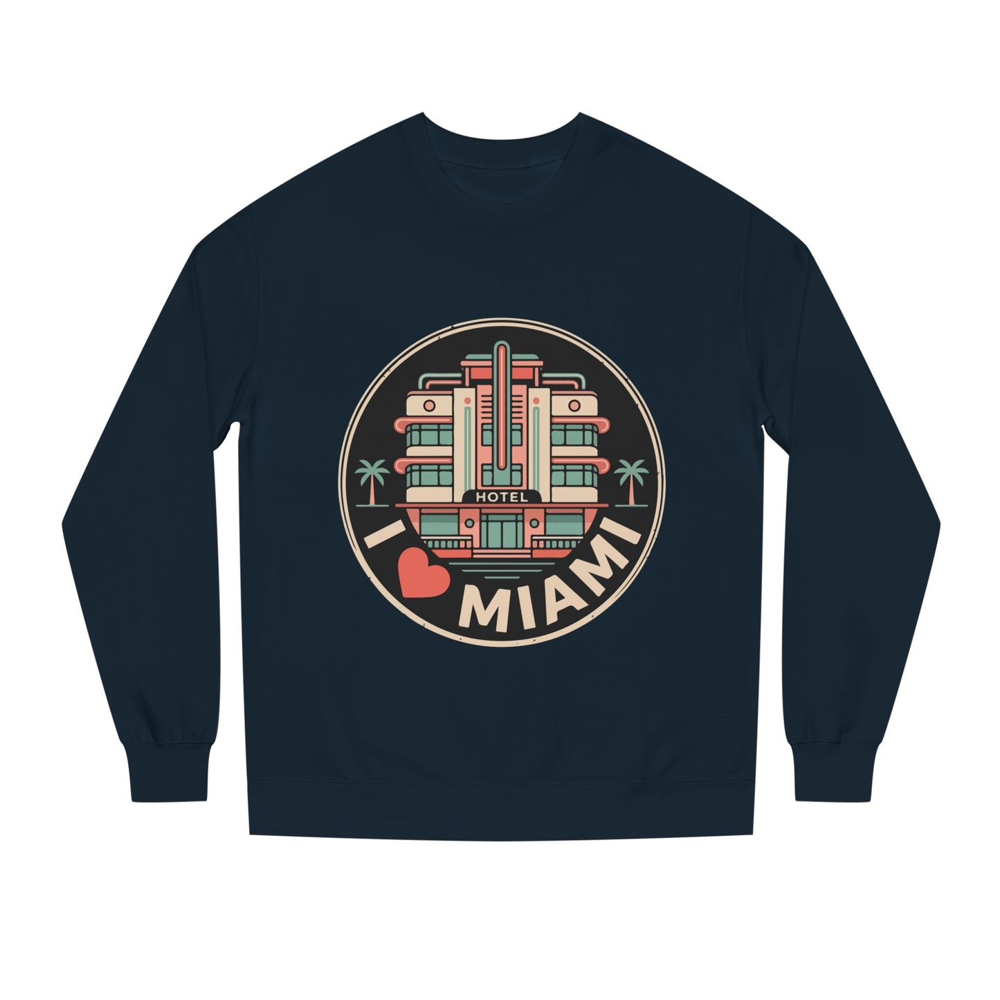 Miami Art Deco Sweatshirt — I Love Miami Vintage Hotel Crewneck