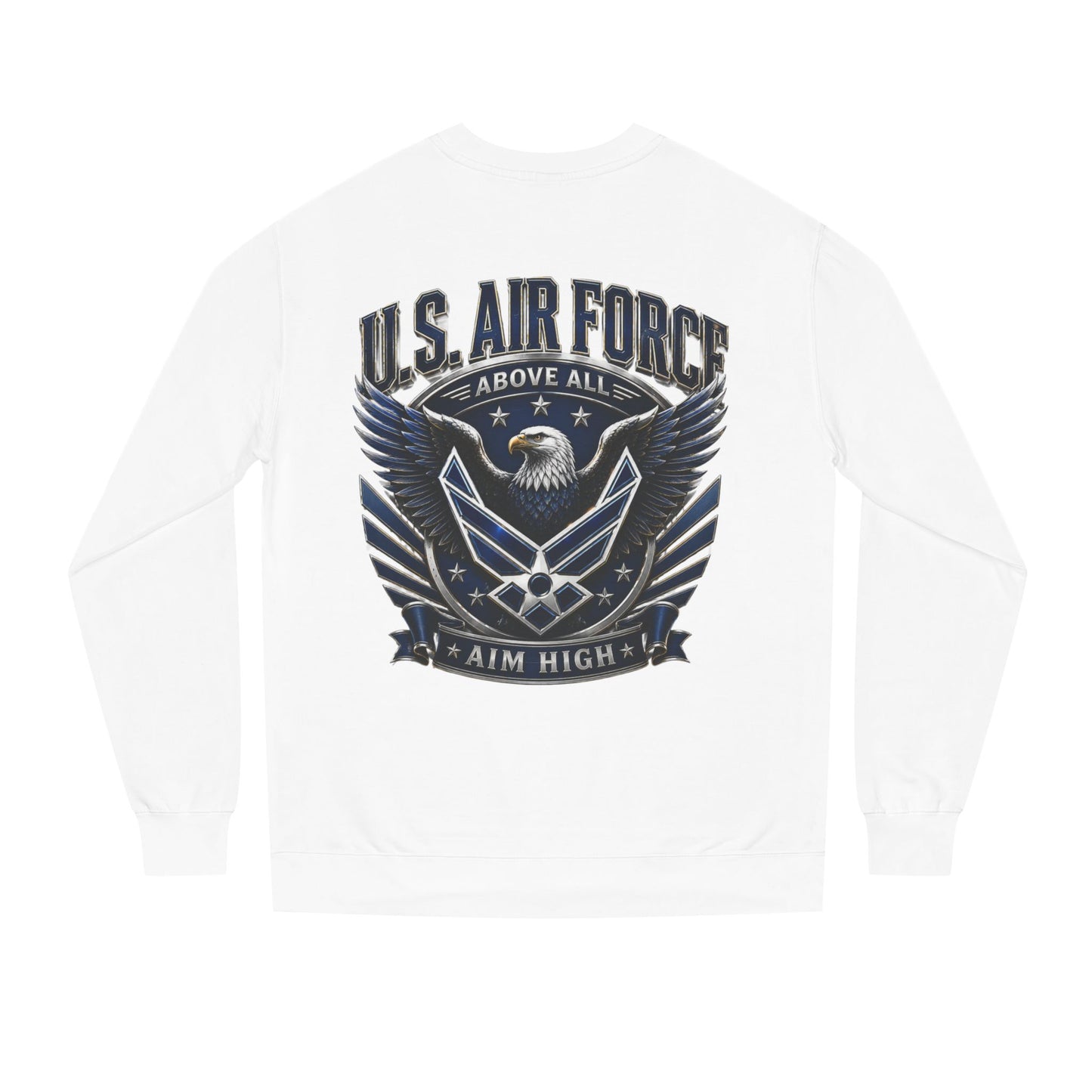 U.S. Air Force Crewneck Sweatshirt — "Above All, Aim High" Graphic