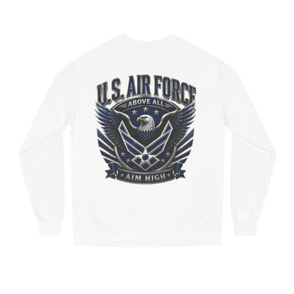 U.S. Air Force Crewneck Sweatshirt — "Above All, Aim High" Graphic