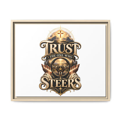 Trust He Guides Framed Canvas — Christian Inspirational Wall Art