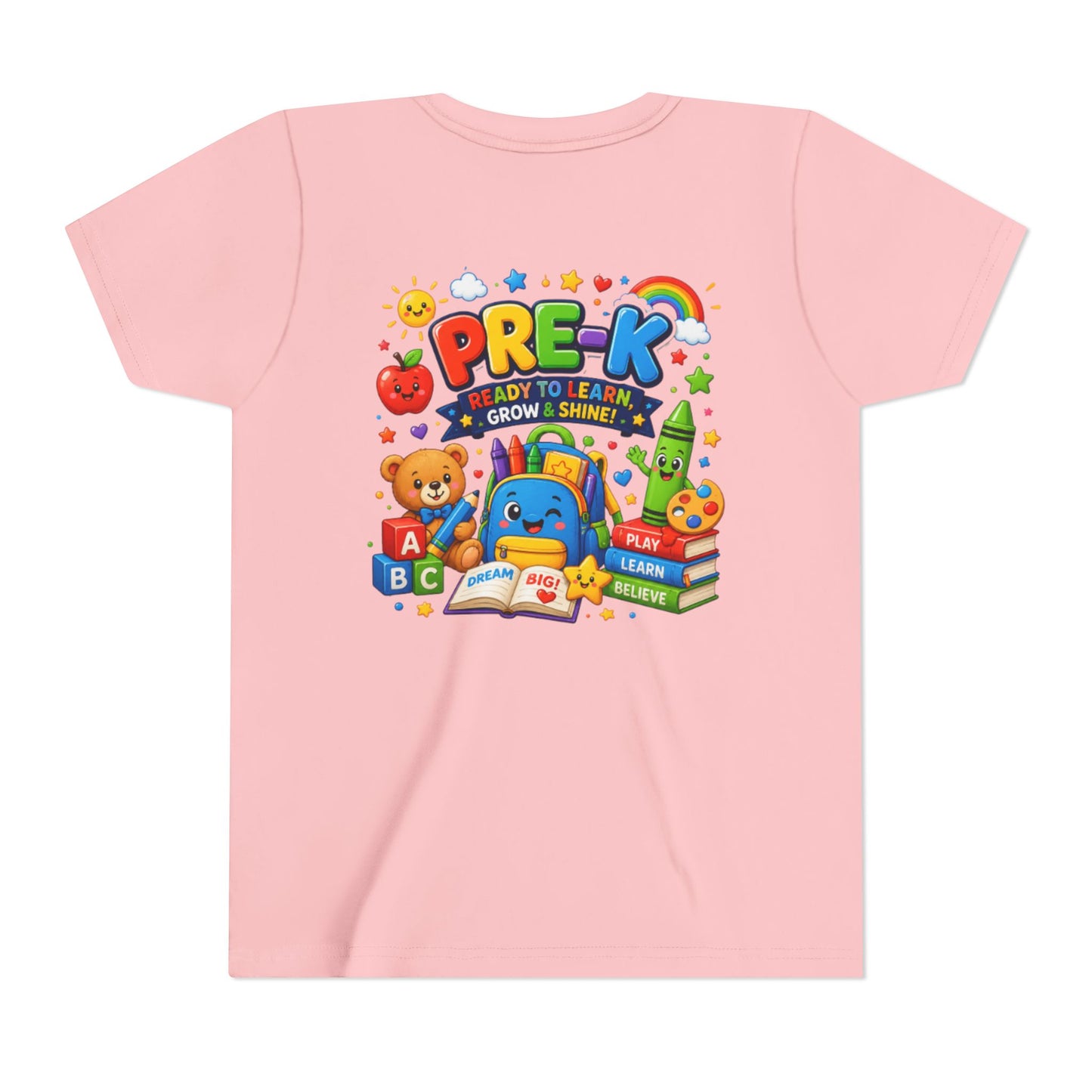 Pre-K Ready To Learn Kids T-Shirt — Colorful Preschool Back-to-School Tee