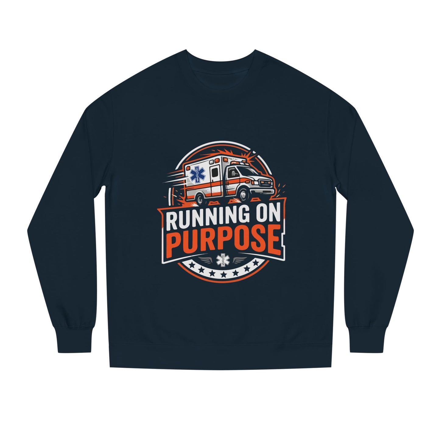 EMS Crewneck Sweatshirt — "Running on Purpose" Ambulance Design