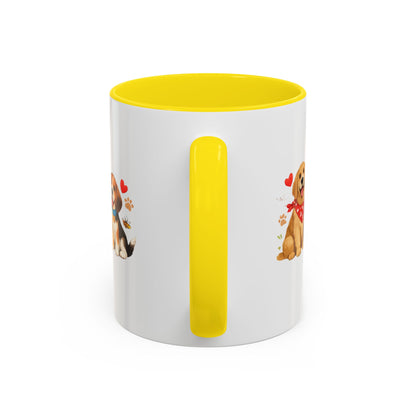 Dog Lover Accent Coffee Mug — “Love is a Four-Legged Word” Ceramic Gift