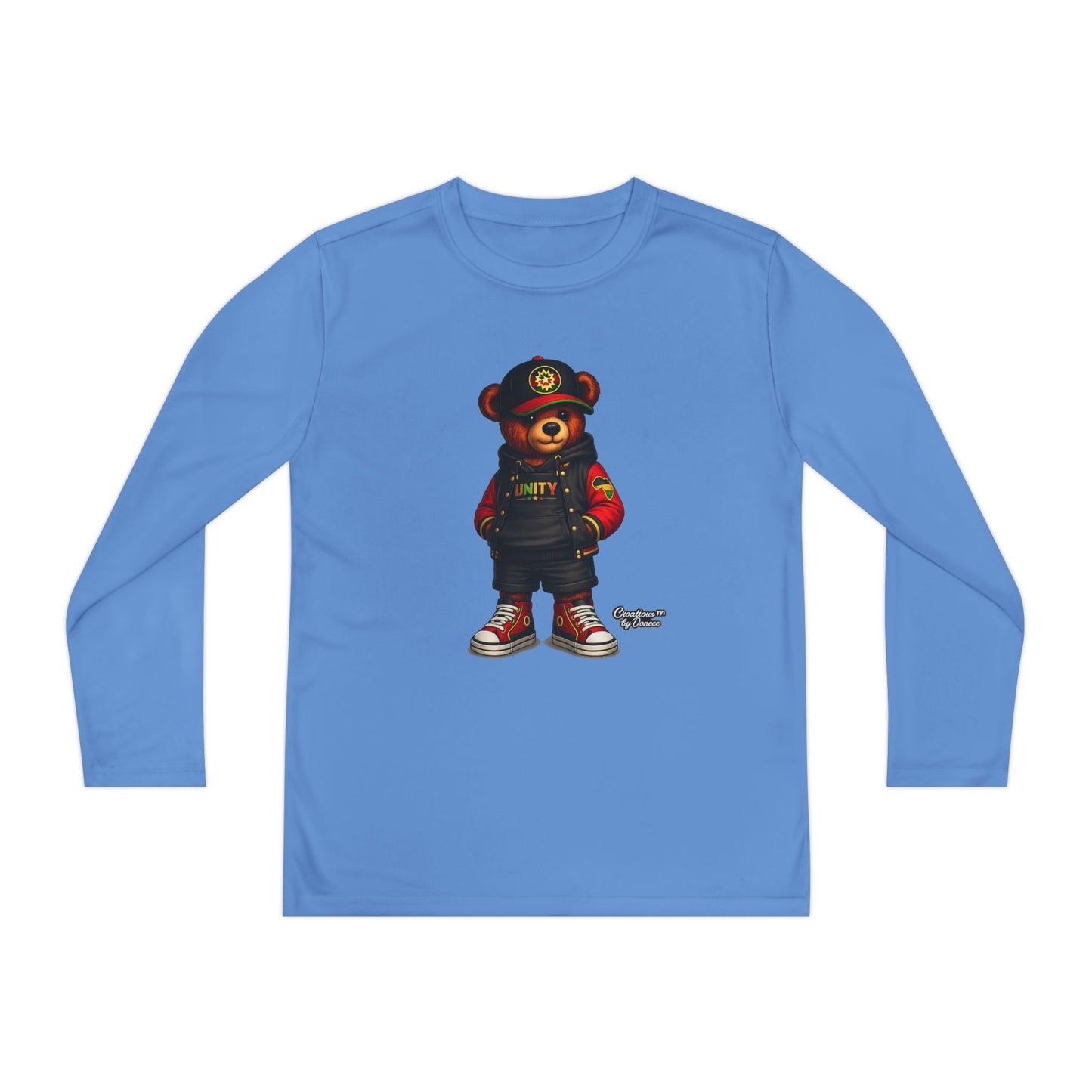 Youth Long Sleeve Tee — Streetwear Teddy Bear Graphic