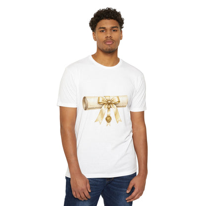 Graduation Scroll T-Shirt — Gold Ribbon Diploma Tee