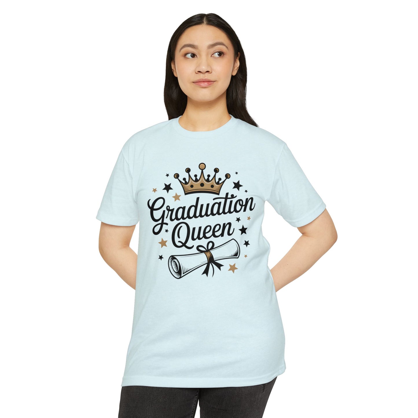 Graduation Queen T-Shirt — Crown & Diploma Celebration Tee