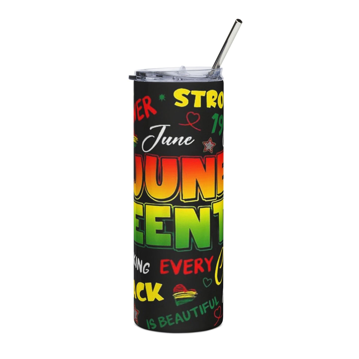 Juneteenth Stainless Steel Tumbler – Black Power Celebration 20oz
