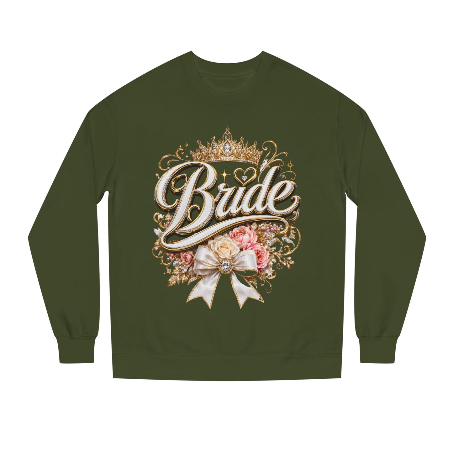 Bride Sweatshirt — Floral Crown Bridal Crewneck for Bachelorette & Wedding