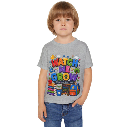 Toddler T-Shirt — "Watch Me Grow" Back-to-School Graphic Tee
