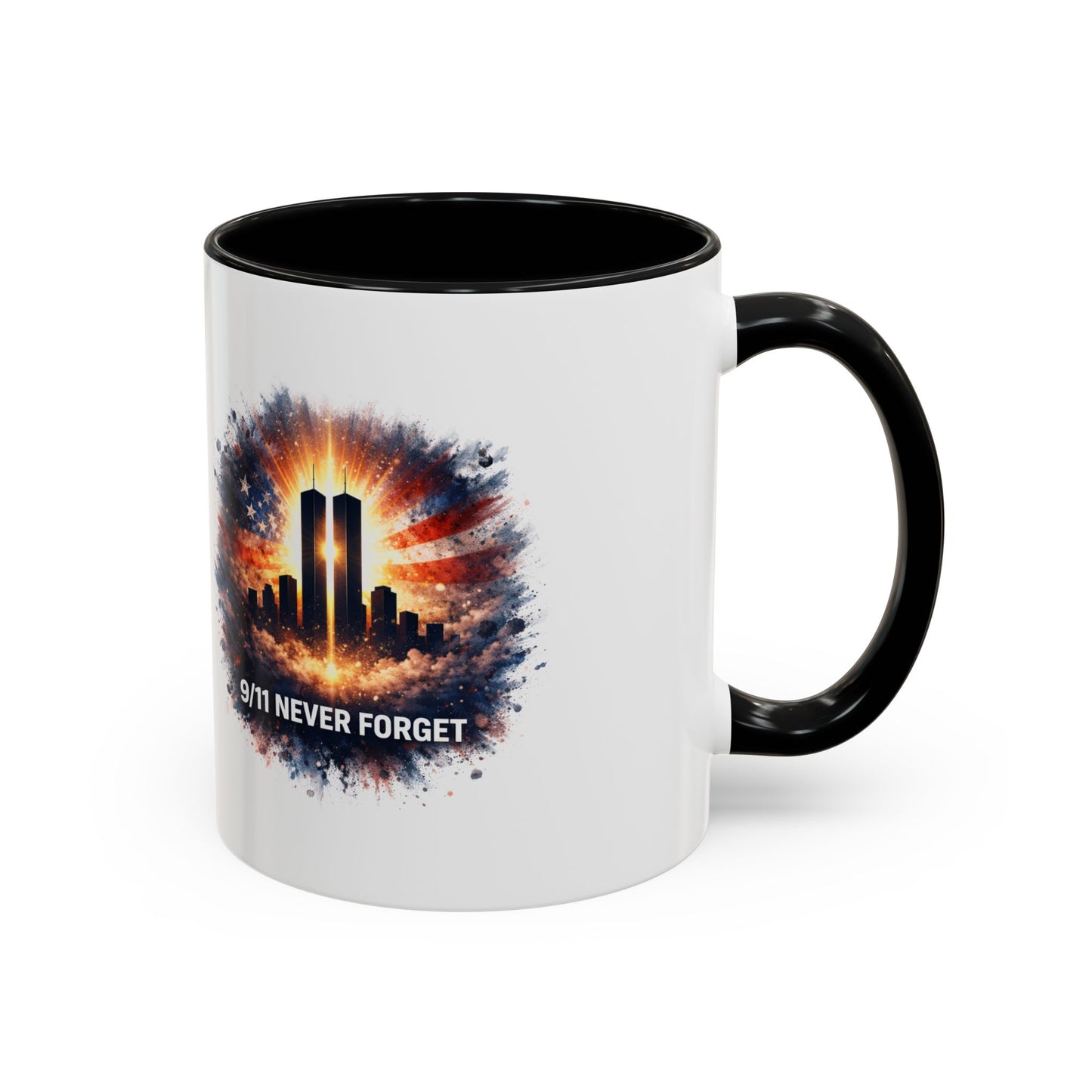 9/11 Never Forget Coffee Mug - Memorial Tribute Accent Mug (11/15oz)