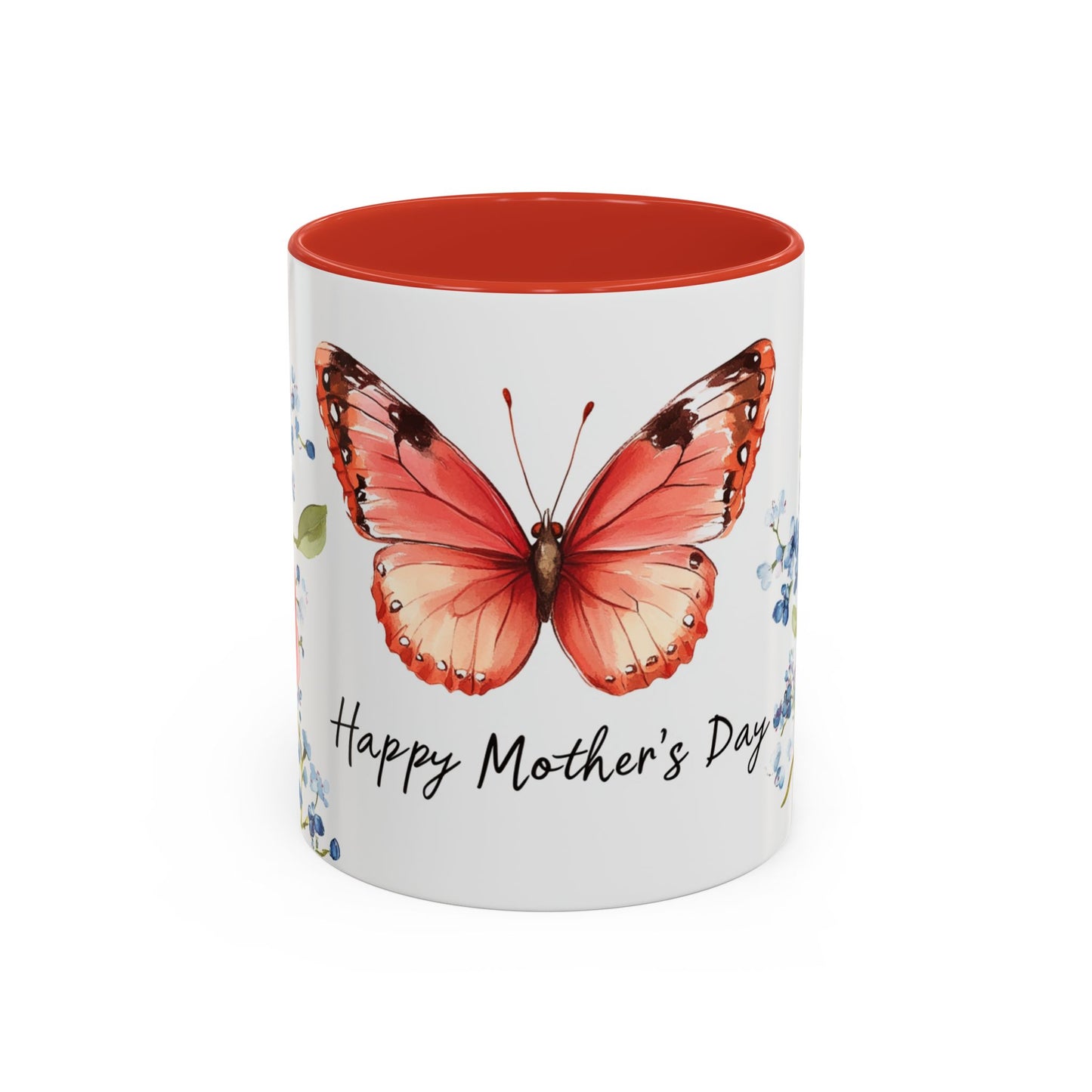 Mother's Day Butterfly Floral Coffee Mug – "Happy Mother's Day" Accent Mug