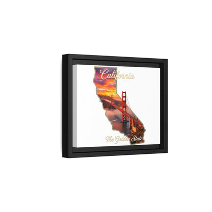 California Golden Gate Map Matte Canvas Print (Framed)