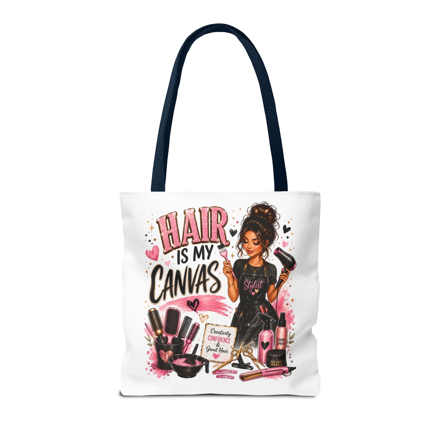Hair Is My Canvas Tote Bag — Stylist Makeup Artist Cosmetic Accessories Tote