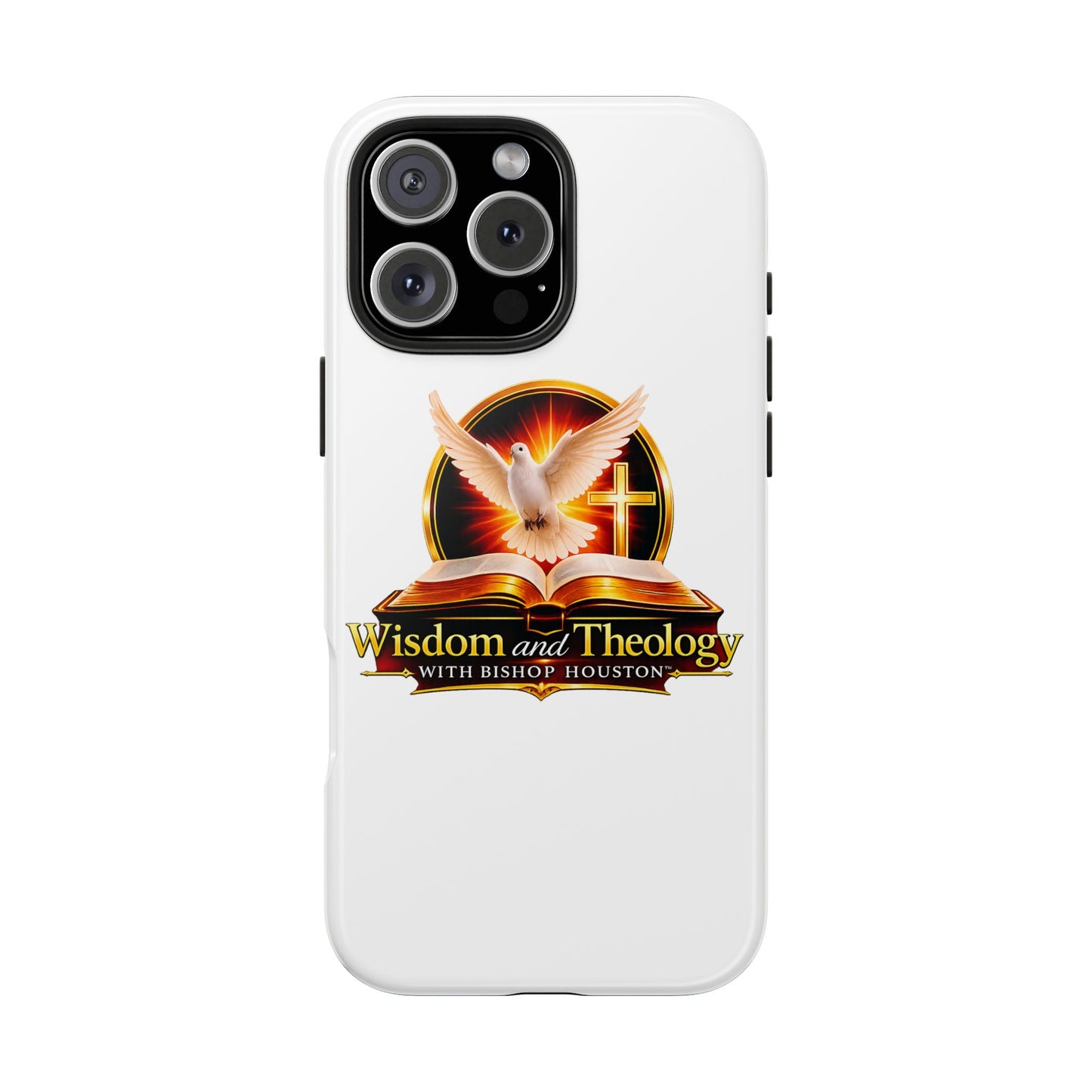 Wisdom and Theology Tough Phone Case — Christian Dove & Cross Design