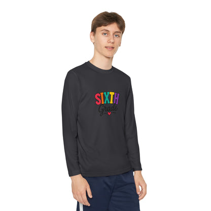 Sixth Grade Youth Long Sleeve Tee - Colorful Back-to-School Shirt