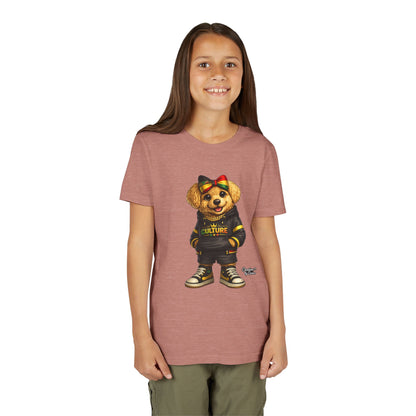 Youth Tee — Cute Rasta Bear "Culture" Graphic Kids T-Shirt