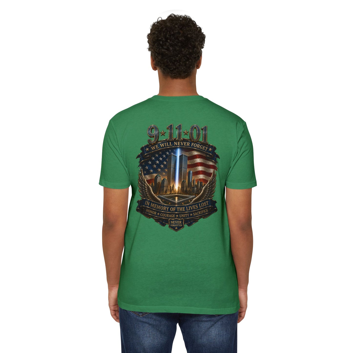 9/11 Memorial T-Shirt — "We Will Never Forget" Tribute Tee