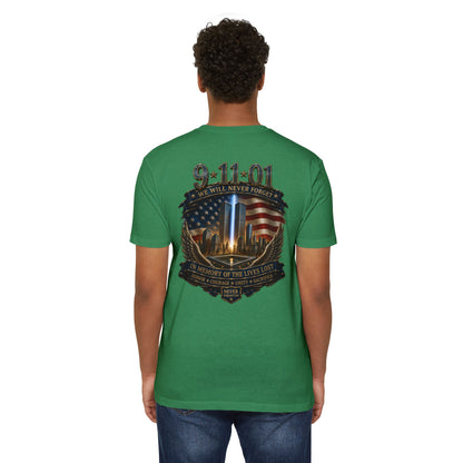 9/11 Memorial T-Shirt — "We Will Never Forget" Tribute Tee