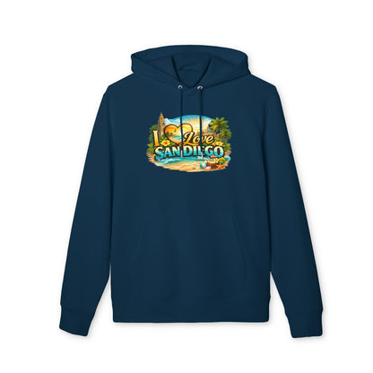San Diego Beach Hoodie – 'Love San Diego' Vintage Coastal Sweatshirt