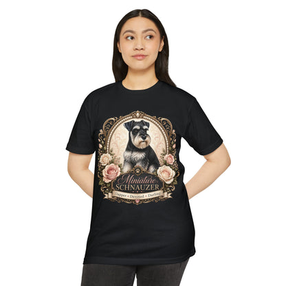 Miniature Schnauzer Floral Portrait T-Shirt