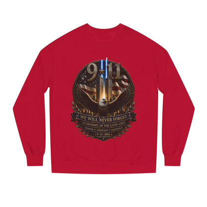 9/11 Memorial Sweatshirt — We Will Never Forget Tribute Crewneck