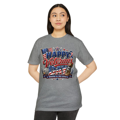 Veterans Day T-Shirt - "Happy Veterans Day" Patriotic Military Tribute Tee