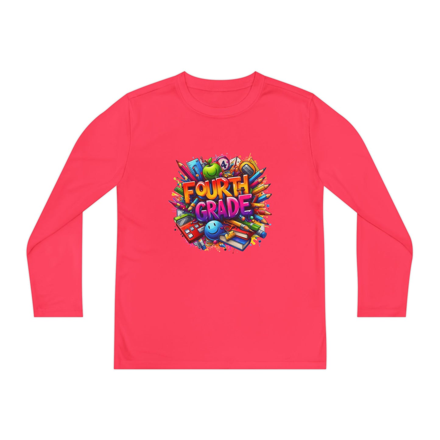 Fourth Grade Long Sleeve Tee — Colorful School Kids Shirt