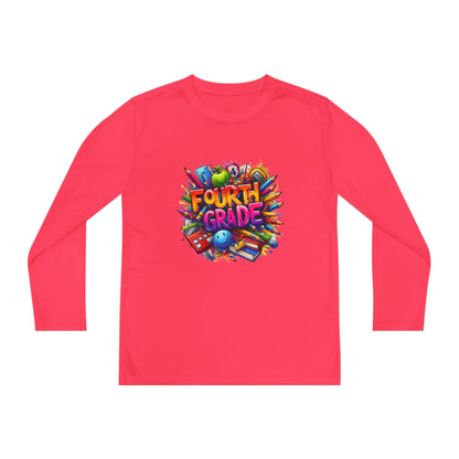 Fourth Grade Long Sleeve Tee — Colorful School Kids Shirt
