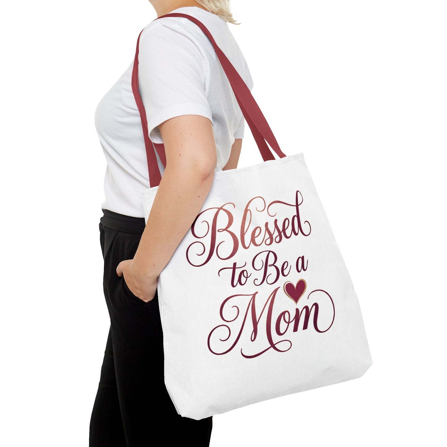 Blessed to Be a Mom Tote Bag – Mother's Day Floral Script Gift