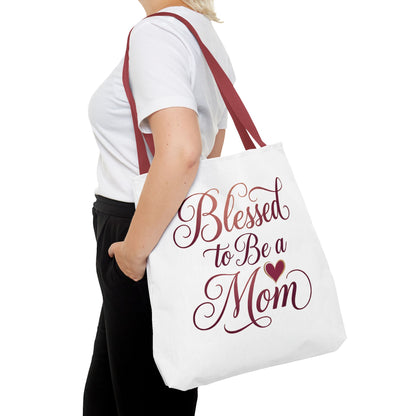 Blessed to Be a Mom Tote Bag – Mother's Day Floral Script Gift