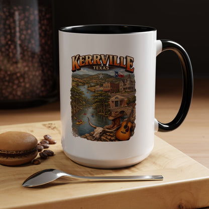 Kerrville Texas Souvenir Coffee Mug — Scenic Riverfront Design (11/15oz)