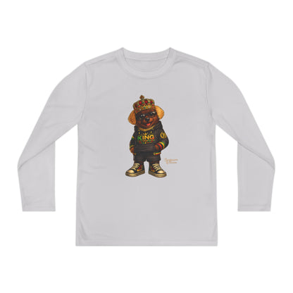 Youth Long Sleeve Tee — 'King' Bear Graphic