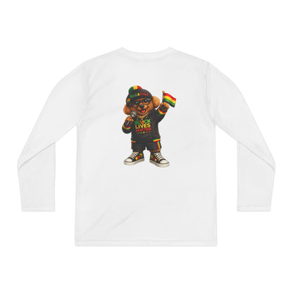 Youth Long Sleeve Tee — Black Lives Matter Kid Graphic with Rasta Flag