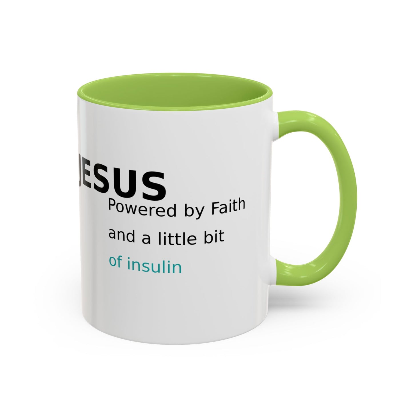 Christian Diabetes Coffee Mug – "Powered by Faith and a Little Bit of Insulin" Accent Mug (11/15oz)