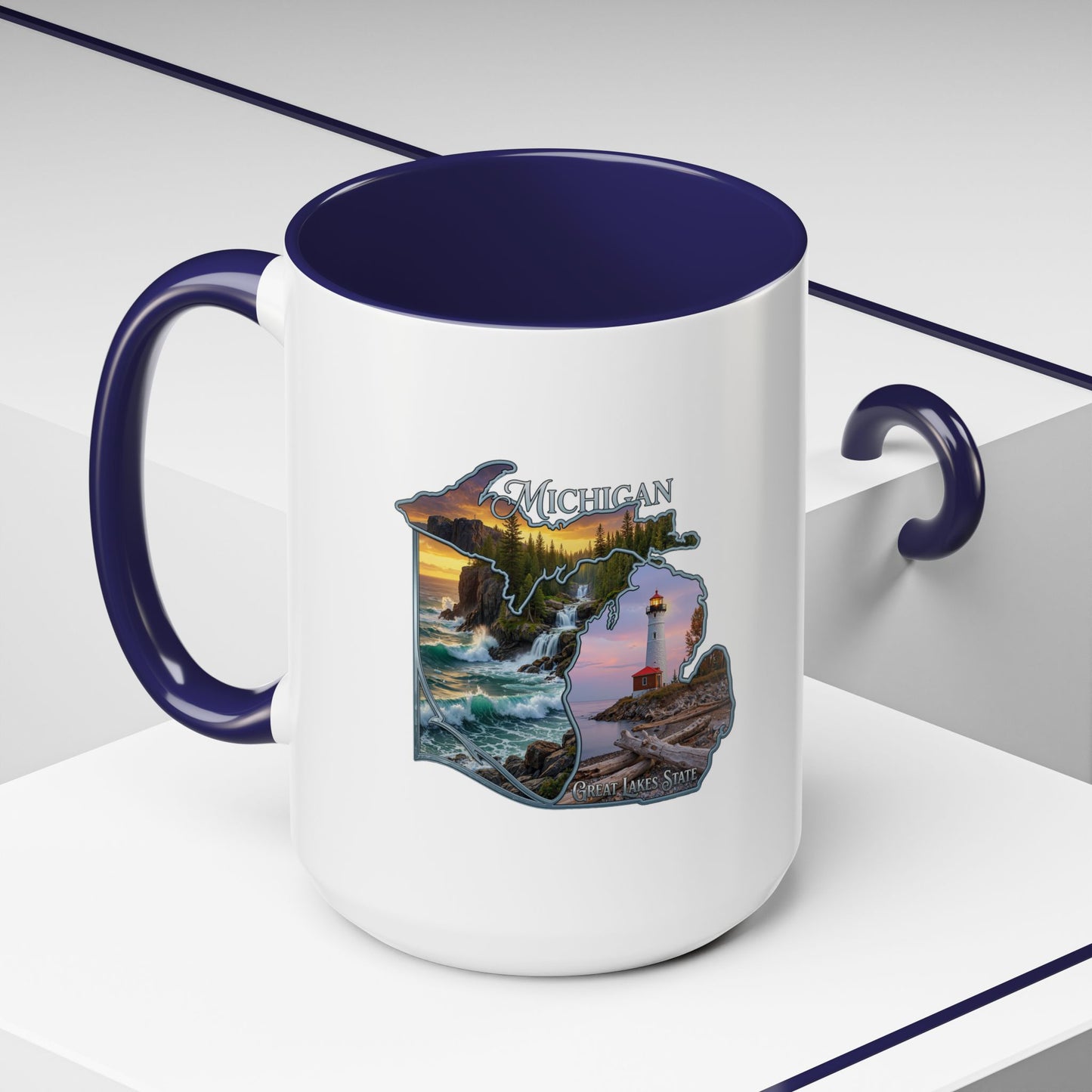 Michigan Lighthouse Coffee Mug — Scenic Great Lakes Accent Mug (11/15oz)